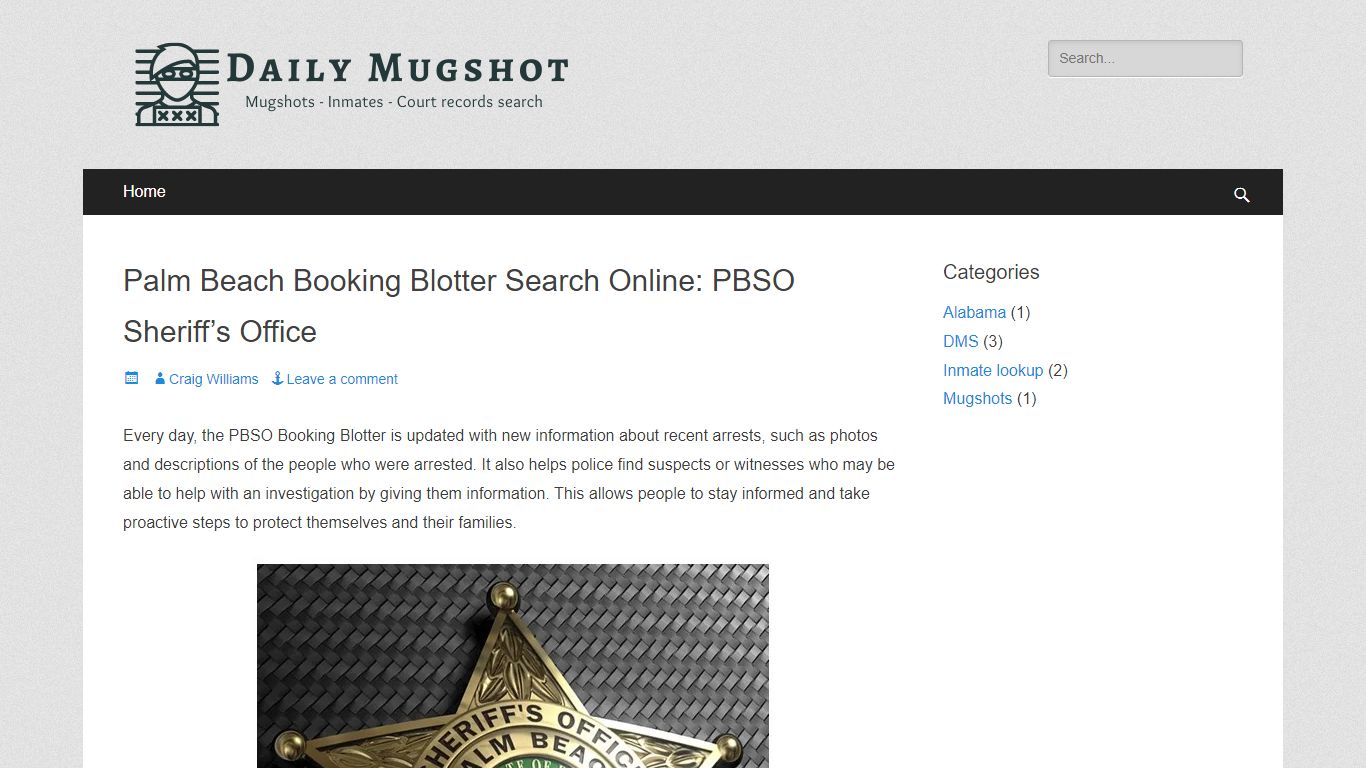 Palm Beach Booking Blotter Search Online: PBSO Sheriff’s Office